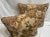 Pair of Pillow Covers Made With a Vintage Tree of Life Floral Linen Print Fragment and Brown Ultra Sued on the back side,...