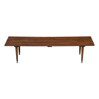 1960s Mid Century Slatted Coffee Table Bench For Sale