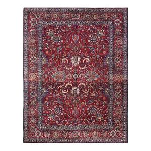 1940s Persian Yazd Area Rug 9’10” X 13’0″