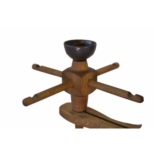 1950s Opaline and Oak Pendant Light by Guillerme & Chambron, 1950s For Sale - Image 5 of 7