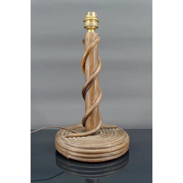 1950s Vintage French Rattan Lamp by Louis Sognot, 1950 For Sale - Image 5 of 6