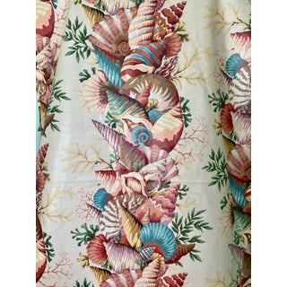 Ramm "Shell Stripe" Glazed Cotton Chintz Fabric Made in England - 19.75 Yards For Sale