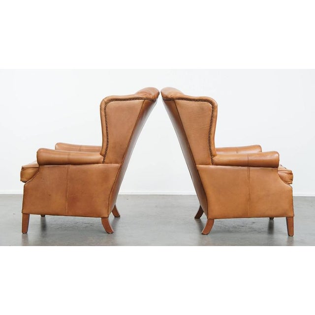 Set of Cowhide Wing Chairs For Sale - Image 4 of 18