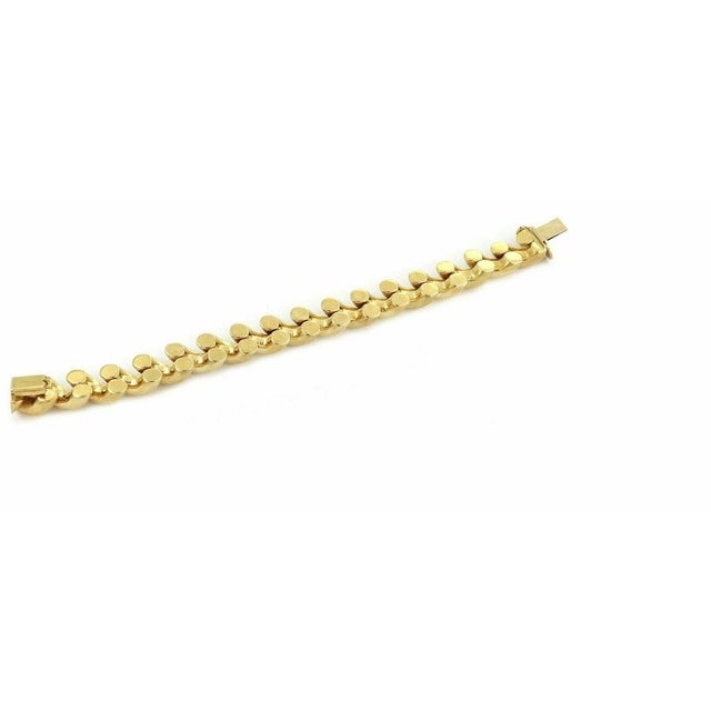 Mid 20th Century Mid 20th Century San Marco Italy 14k Yellow Gold Macaroni Link Bracelet For Sale - Image 5 of 8