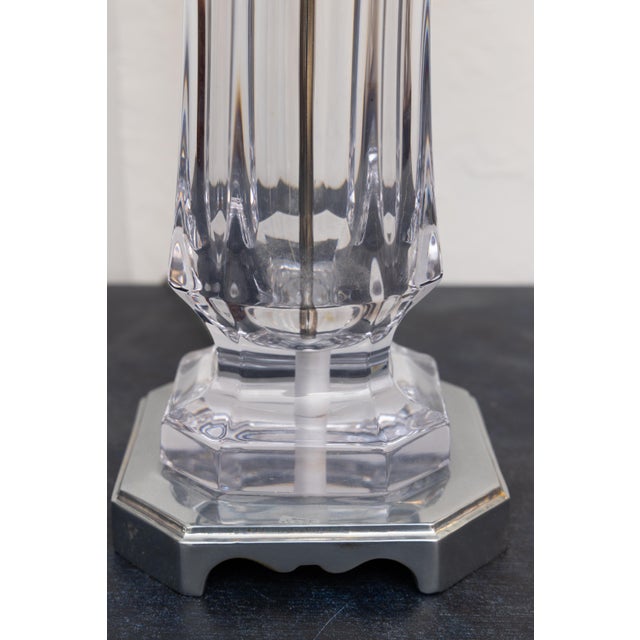 Transparent Pair of Mid-Century Transparent Glass Lamps For Sale - Image 8 of 8
