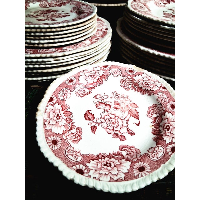 1900s Cambridge by Wood & Sons Red and White English Pottery For Sale - Image 9 of 9