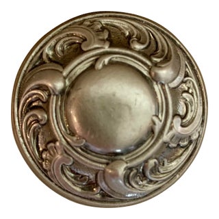 Metal Style Bouvet Round Rustic Knob in Old Silver 1” Projection For Sale