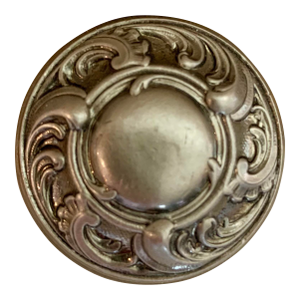 Metal Style Bouvet Round Rustic Knob in Old Silver 1” Projection