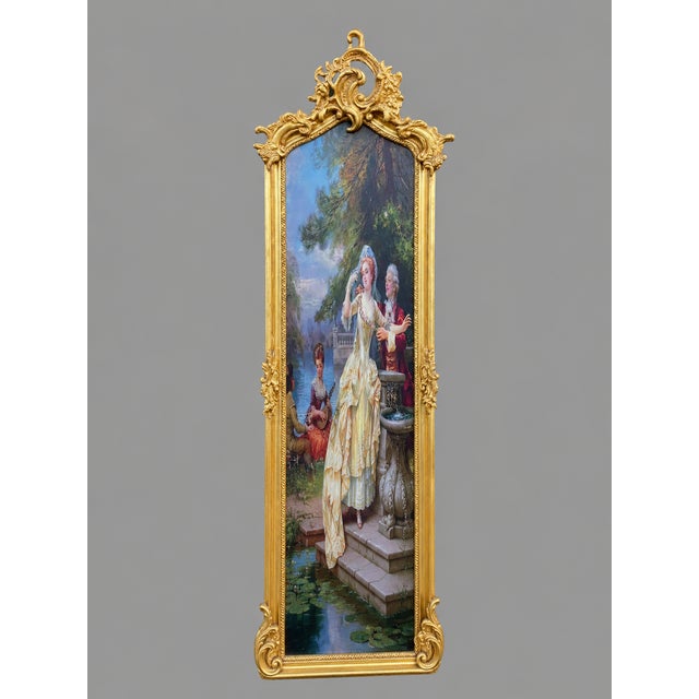 1980s French Louis XVI Gold Beech Fabric Wall Art For Sale - Image 10 of 10