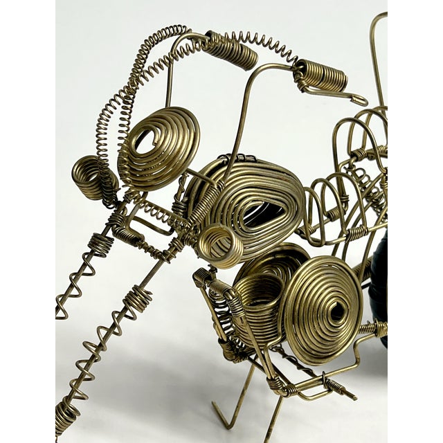 Vintage Wire Motorcycle Sculpture For Sale - Image 9 of 12