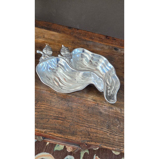 Arthur Court Double Pepper-Form Aluminum Divided Serving Dish, New in Box For Sale - Image 9 of 13