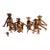 1960s Wood Toy Monkeys Kay Bojesen Era Jointed Teak & Oak Set of 12 For Sale