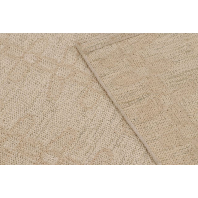 Beige Contemporary Scandinavian Style Geometric Wool Rug, by Rug & Kilim, India For Sale - Image 8 of 10