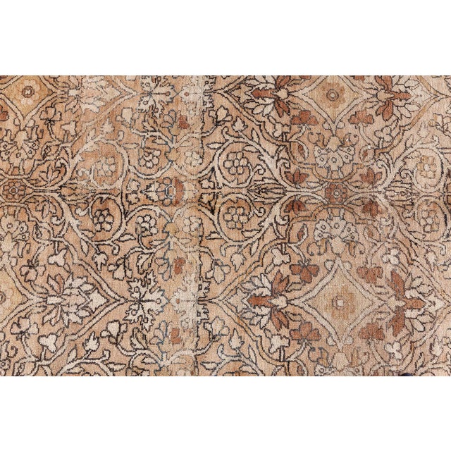 Antique Beige, Brown, Botanic, Persian Kirman Hand-Knotted Wool Rug For Sale - Image 10 of 10