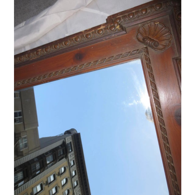 Glass Vintage 1910 Mirror Edwardian With Corner Block For Sale - Image 7 of 12