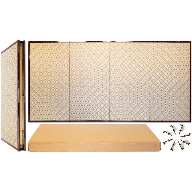 "Plum Blossom, Peonies and Irises" by Kokei, Showa Era Japanese Byobu Screen For Sale - Image 17 of 18