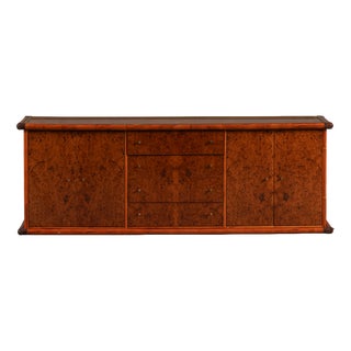 Vintage Italian Sideboard in Burl Elm by Alberto Smania for Studio Smania Interni, Italy, 1960s For Sale