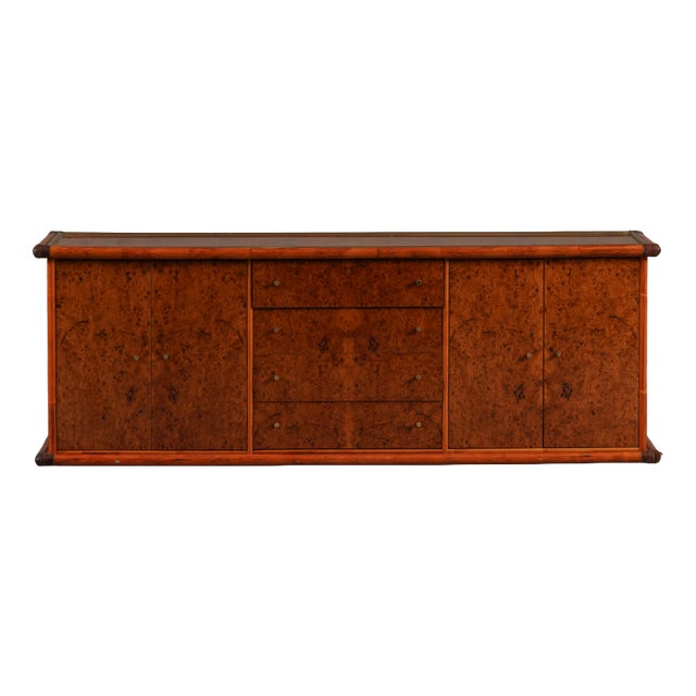 Vintage Italian Sideboard in Burl Elm by Alberto Smania for Studio Smania Interni, Italy, 1960s For Sale