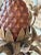 Hollywood Regency Vintage Tole Pineapple Five-Light Chandelier With Gilt Metal Leaves For Sale - Image 3 of 12