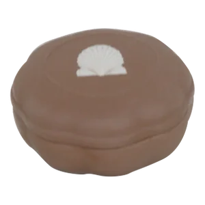 Wedgwood Jasperware Shell Scallop Edge Trinket Jewelry Box Brown With Lid