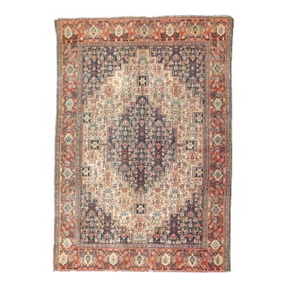 Antique Hand Knotted Persian Senneh Area Rug - 4'2"x 6'2" For Sale