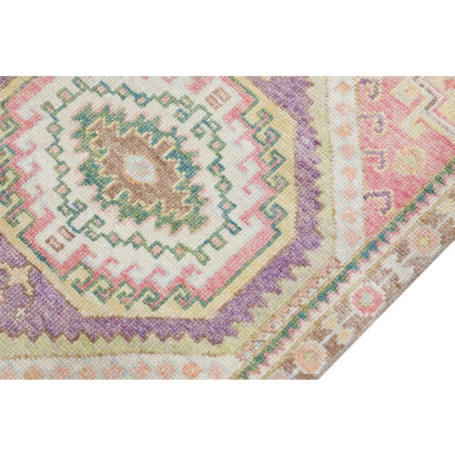 Turkish Oriental Hand Knotted Rug Turkish Oushak 2'9" x 5' For Sale - Image 3 of 9