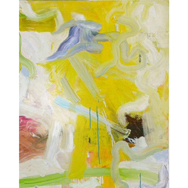 Textile Benji Stiles "Garden #3" Pastel Green, Pink, Gray, and Blue Abstract Contemporary Painting, 2022 For Sale - Image 7 of 12