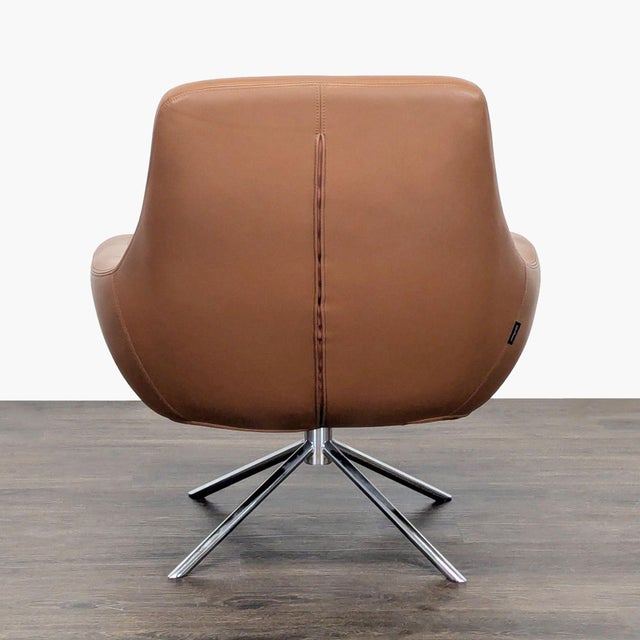 Design Within Reach Noomi Modern Brown Leather Lounge Chair For Sale In San Francisco - Image 6 of 9