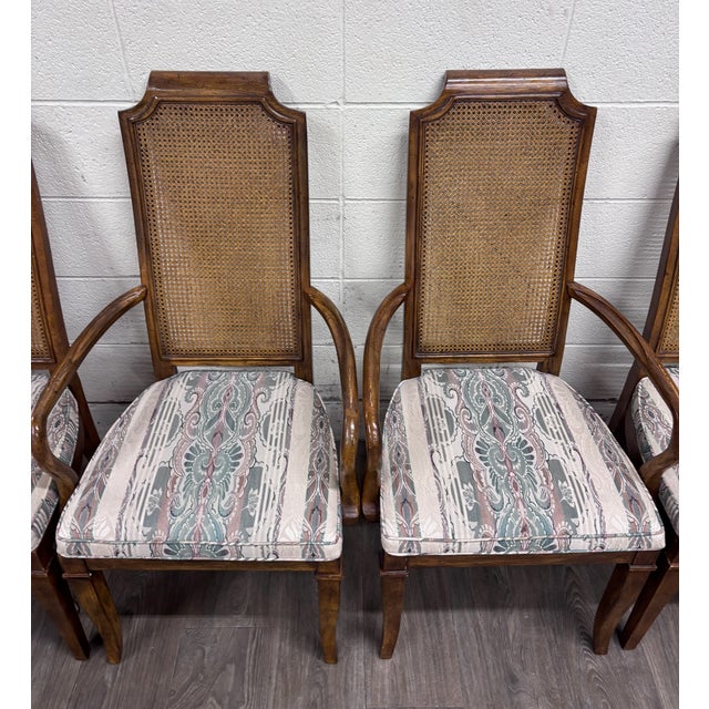 Drexel Heritage Vintage Drexel Heritage 1984 Caned Back Dining Chairs - Set of 6 For Sale - Image 4 of 14