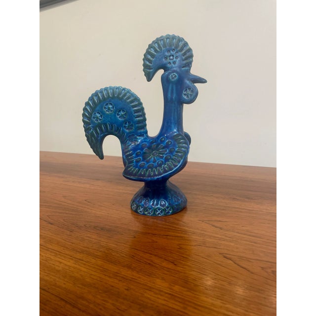 Aldo Londi Vintage 1960s Aldo Londi for Bitossi Ceramics Italy Rooster Rimini Blue Collection For Sale - Image 4 of 8