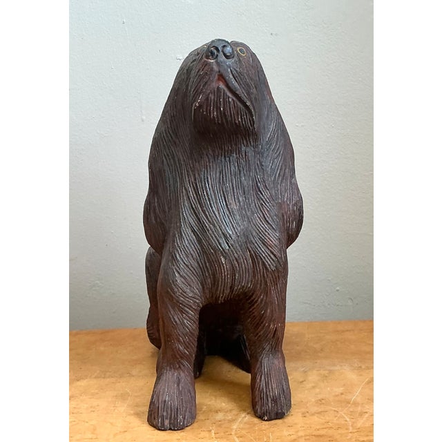Vintage Carved Wood Dog Sculpture For Sale - Image 15 of 16