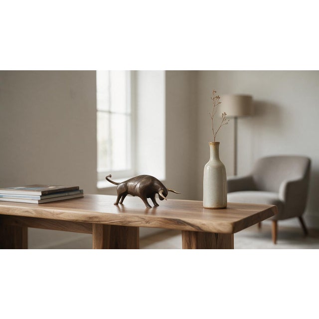 Bull Art Deco Bronze Sculpture For Sale - Image 4 of 4
