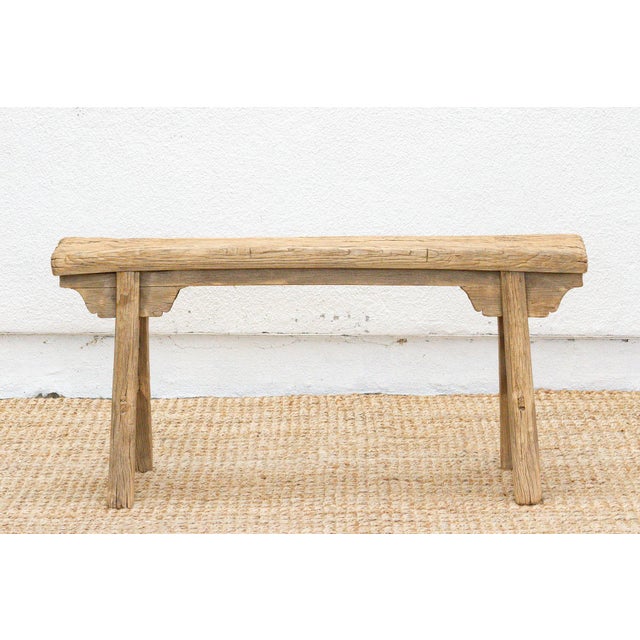 1970s Oriental Countryside Wooden Bench For Sale - Image 5 of 7