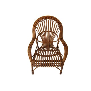 Vintage Rattan Armchair For Sale