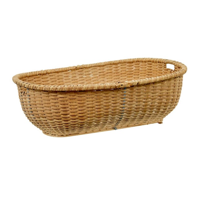 Wood Large 19th Century Hand Woven and Pine Basket, 1895 For Sale - Image 7 of 7