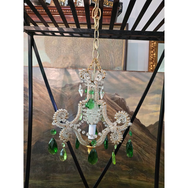Vintage Mid Century Bagues Style Petite Chandelier For Sale - Image 11 of 11
