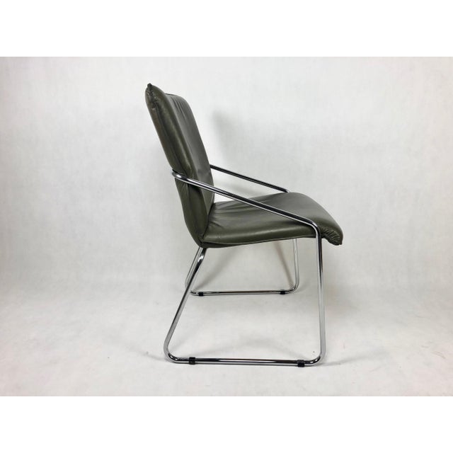 1960s Mid-Century Tubular Steel Office Chair, 1960s, Set of 3 For Sale - Image 5 of 14