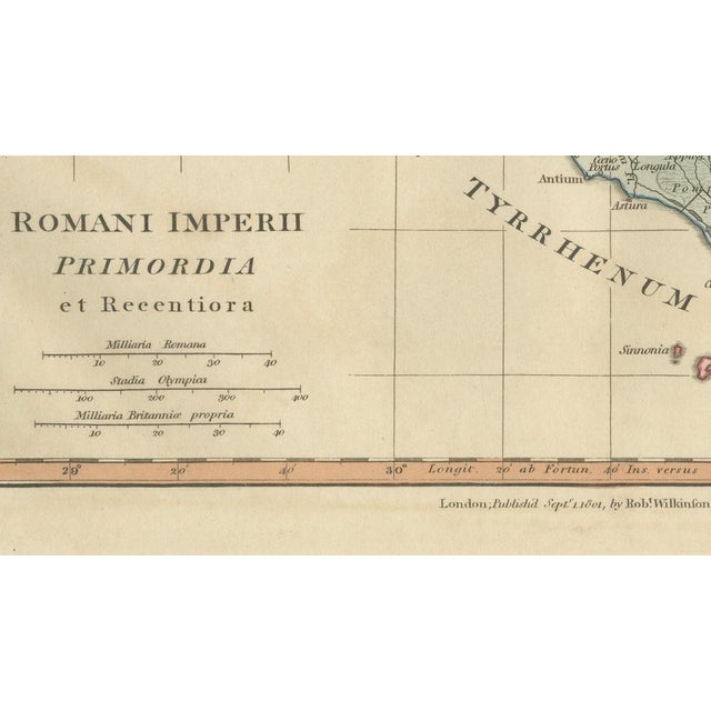 Antique Map of Central Italy and Early Roman Empire by Wilkinson, 1801 For Sale - Image 10 of 12
