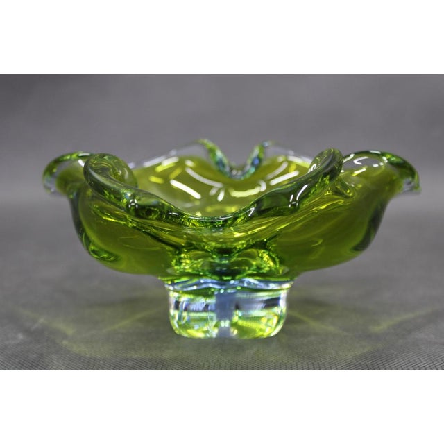 Mid-Century Green Glass Bowl from Josef Michal Hospodka, 1970s For Sale - Image 6 of 7