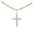 10K Yellow Gold 5/8 Cttw Miracle Set Round Diamond Circle Link Cross Men's Pendant Necklace For Sale