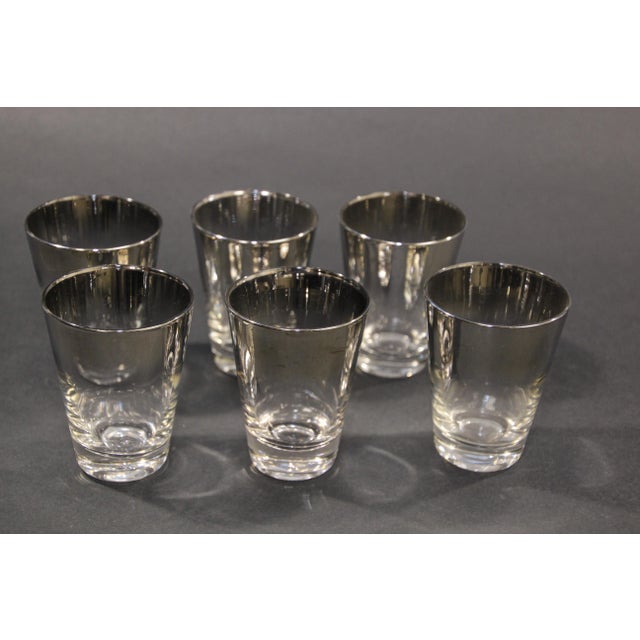 Dorothy Thorpe Mid-Century Silver Fade Barware Shot Glasses - Set of 6 For Sale - Image 10 of 12