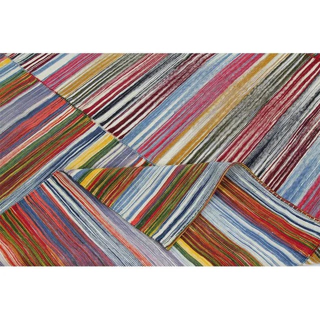 Mid-Century Modern Handwoven Scandinavian Style Persian Kilim Area Rug 7’3″ X 9’5″ For Sale - Image 3 of 12