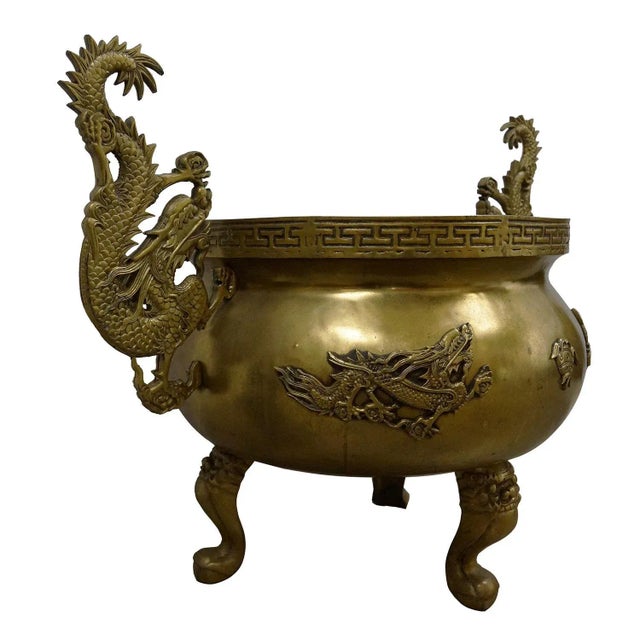 Up for sell is a Huge magnificent Chinese Antique Carved Bronze incense burner. It shows very detailed hand carving works...