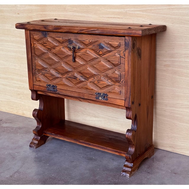 Early 20th Fall front Door rustic console Table with Shelve For Sale - Image 18 of 18