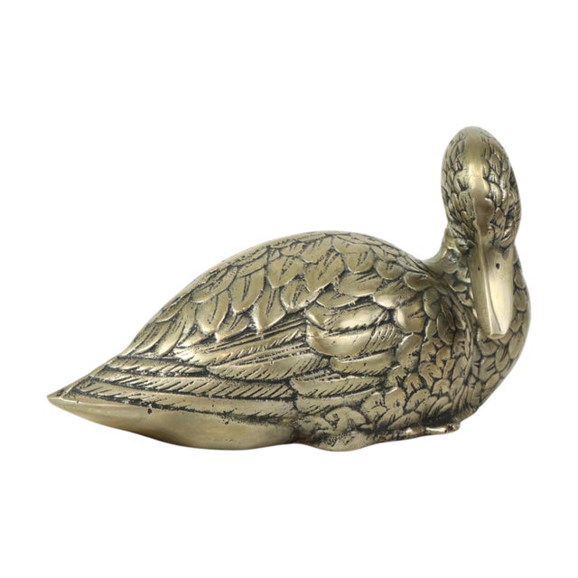 Silver-Plated Brass Duck Sculpture in the style of Mauro Manetti, 1970s For Sale - Image 3 of 11