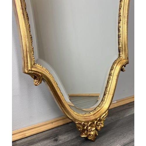 Vintage French Ornate Wall Mirror with Gold Finish For Sale - Image 6 of 8