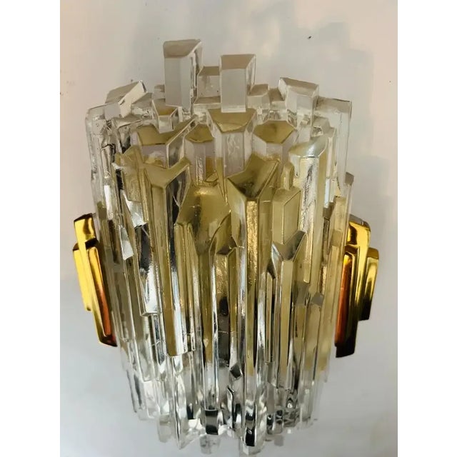 1970s Ice Crystal Hillebrand German Wall Lights - A Pair For Sale In New York - Image 6 of 11