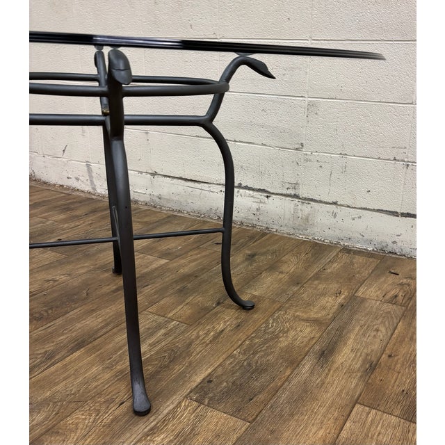 Iron and Glass 48” Round Bistro Style Dining Table For Sale - Image 10 of 16