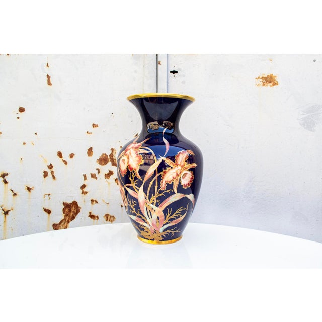 Ceramic Limited Edition 61/384 Vase in Cobalt Porcelain from Schumann, Germany, 1960s For Sale - Image 7 of 7