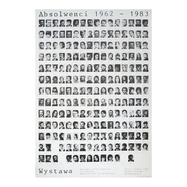 1963 Original Exhibition Polish Poster, Absolwenci 1962-1963 (Graduates 1962-63 of the Academy of Fine Arts in Krakow) For Sale